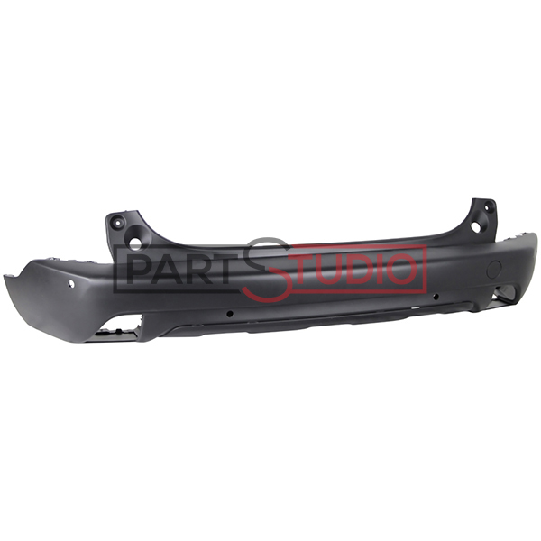 Pare-chocs arrière, noir, avec emplacements radars et park assist, avec emplacement bandeau inox