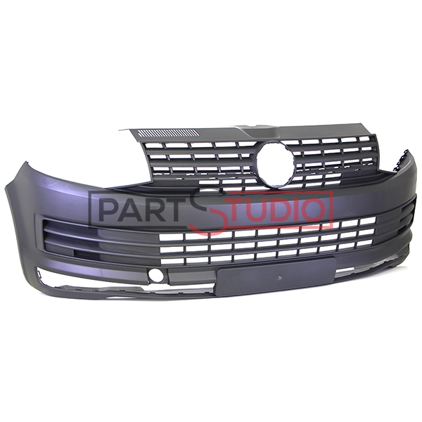 Pare-chocs avant, noir, sans emplacements radars, avec grille supérieure