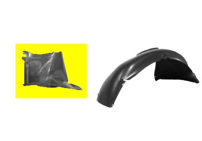 Pare-boue plastique d'aile avant gauche, partie avant
