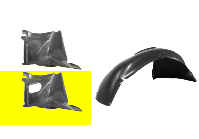 Pare-boue plastique d'aile avant gauche, partie avant avec trou