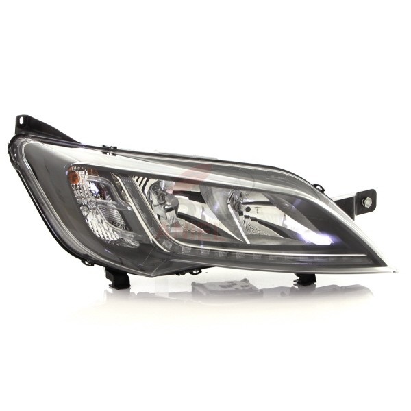 Phare avant droit, lampes h7+h7, avec led, fond noir