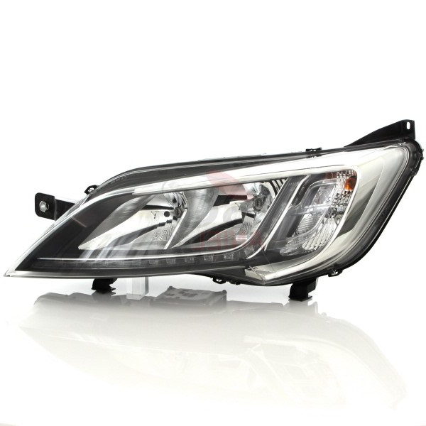 Phare avant gauche, lampes h7+h7, avec led, fond chromé