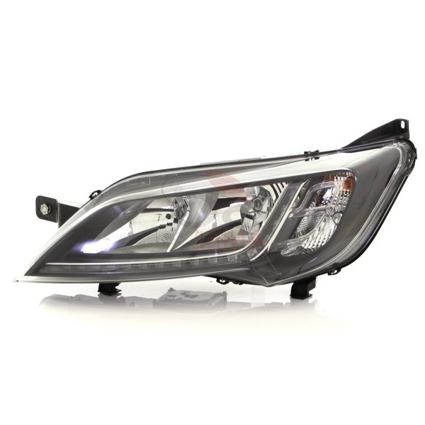 Phare avant gauche, lampes h7+h7, avec led, fond noir