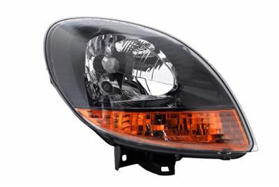 Phare avant gauche, électrique, noir, clignotant orange, modèle 4x4