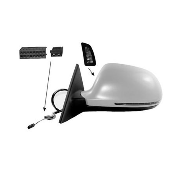 Rétroviseur gauche, électrique, rabattable électriquement, chauffant, avec clignotant, avec option side assist