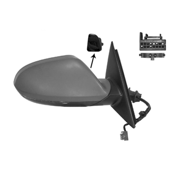 Rétroviseur droit, à peindre, électrique, rabattable électriquement, chauffant, avec clignotant, avec option side assist