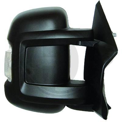 Rétroviseur droit, noir, électrique, chauffant, bras court, avec clignotant (8cm)