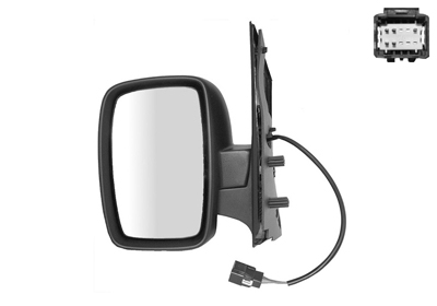 Rétroviseur gauche, noir, électrique, chauffant, avec sonde de température, simple glace
