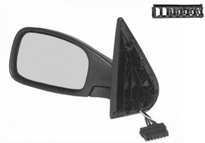 Rétroviseur droit, noir, électrique, chauffant, sauf modèle cabriolet