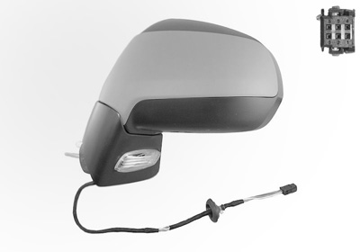 Rétroviseur gauche,  a peindre, électrique, chauffant, avec sonde de température