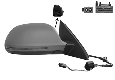 Rétroviseur droit,  a peindre, chauffant, électrique, avec clignotant, fonction side assist
