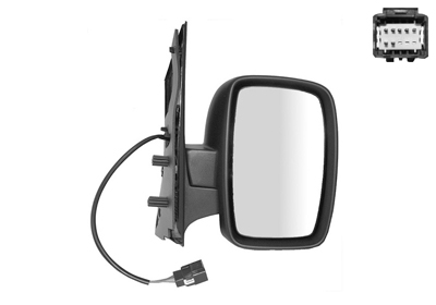 Rétroviseur droit, noir, électrique, rabattable électriquement, chauffant, avec sonde de température, simple glace