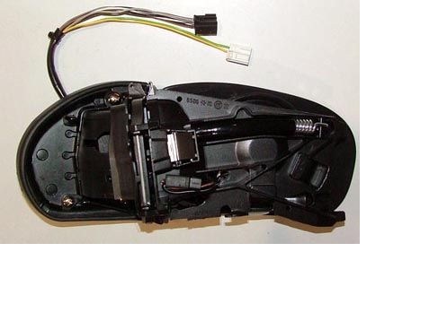 Rétroviseur gauche, électrique, chauffant, avec rabattement électrique, avec mémoire, modèle câble long, sans glace, sans coquille