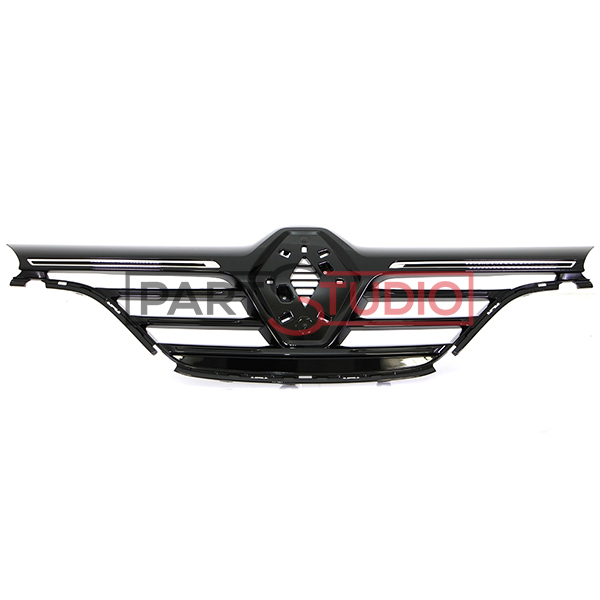 Grille de calandre, noire brillante, avec 2 moulures chromées