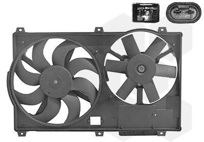 Cadre avec moteur et double ventilateur, modèle diesel avec climatisation