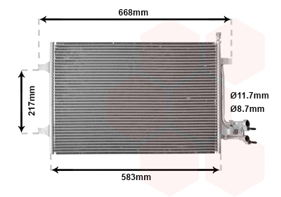 Condenseur de climatisation, modèle 1.6 TDci