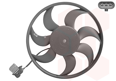 Hélice avec moteur ventilateur, derrière le radiateur, 390mm