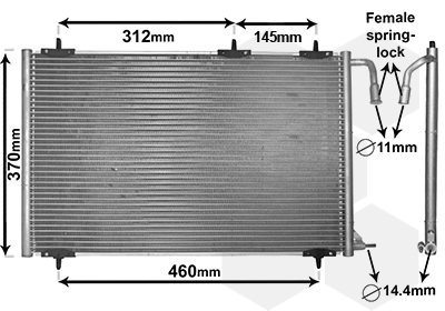 Condenseur de climatisation, sauf modèle 1.6 HDI