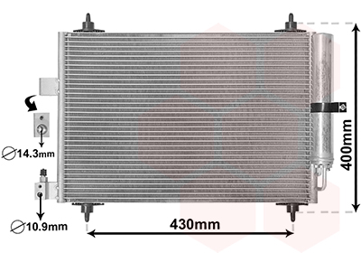 Condenseur de climatisation, modèle diesel 1.6 HDi / 2.0 HDi