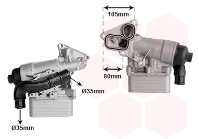 Radiateur d'huile moteur, avec boîtier de filtre, modèle 2.3 dci