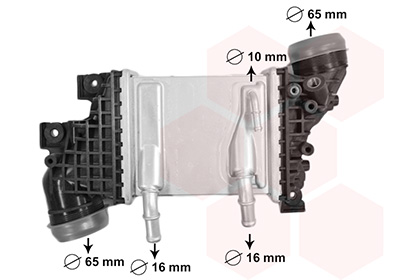 Turbocooler (intercooler) refroidi a eau 2.0 tdi 153x137x67