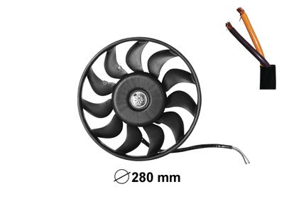 Moteur avec hélice ventilateur droit, modèle 1.6/1.8