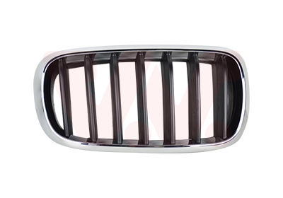 Grille de calandre droite, chromée, noire