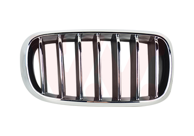 Grille de calandre droite, chromée/noire