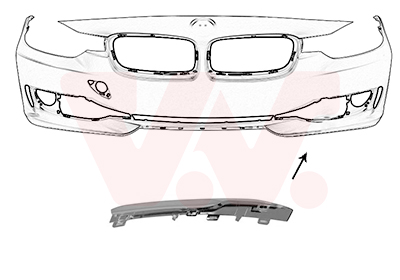 Moulure de grille de calandre gauche chromée, modèle luxury line