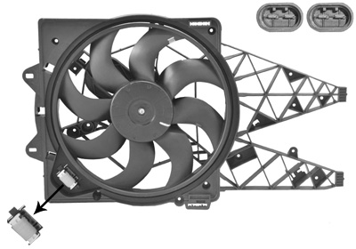 Cadre avec hélice et moteur ventilateur, modèle sans climatisation