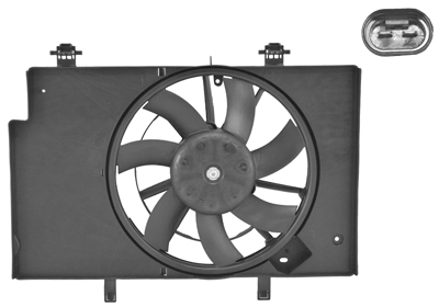 Cadre avec hélice et moteur ventilateur, modèle 1.2 / 1.4 / 1.6  avec climatisation et sans résistance