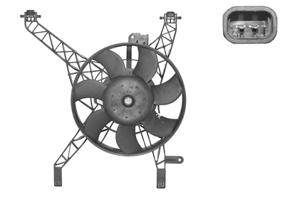 Cadre avec hélice et moteur ventilateur, modèle 1.2 / 1.4 / 1.6 sans climatisation