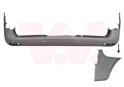 Pare-choc arrière avec radars (6 trous pour ParkAssist), empattement long (3430mm), pour véhicules sans assistant d'angle mort, à partir de 2021