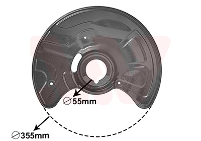 Protection disque de frein avant droit, sauf modèle 55/63 amg