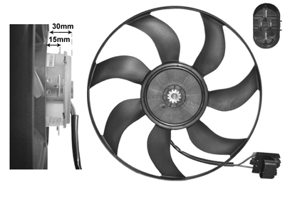 Moteur avec hélice ventilateur, modèle 1.4I / 1.6I