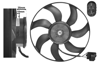 Moteur avec hélice ventilateur, modèle 1.6 Sidi / 1.6 turbo