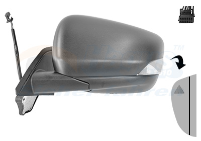 Rétroviseur gauche, électrique, 8pin, chauffante, noire, avec assistance angle mort, modèle utilitaire