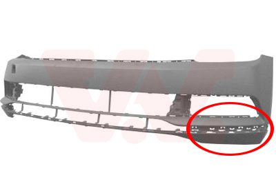 Pare-chocs avant, à peindre, modèle Highline, sans emplacements radars, sans option lave-phares, avec emplacement moulure