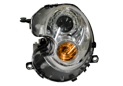 Phare avant gauche, modèle xénon, fond chromé, clignotant orange