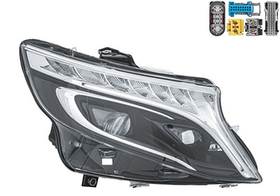 Phare avant droit, noire, modèle full led