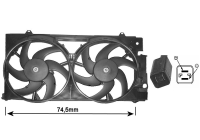 Cadre avec double ventilateur, modèle diesel, type ecia
