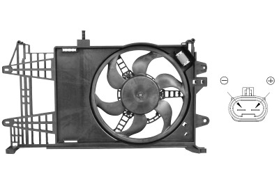 Cadre avec hélice et moteur ventilateur, modèle 1.2 avec climatisation, type Magneti marelli