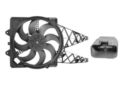 Cadre avec hélice et moteur ventilateur, modèle 1.3 16V avec climatisation (fiche rectangulaire)
