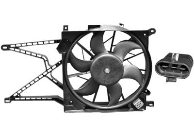 Cadre avec hélice et moteur ventilateur, derrière le radiateur, modèle 1.7 Dti / 1.7 Cdti