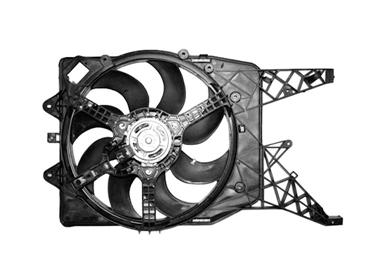 Cadre avec hélice et moteur ventilateur, derrière le radiateur, modèle 1.6 avec climatisation