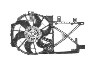 Cadre avec hélice et moteur ventilateur, derrière le radiateur, modèle 1.7td