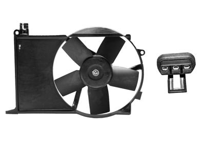 Cadre avec hélice et moteur ventilateur, derrière le radiateur, modèle diesel