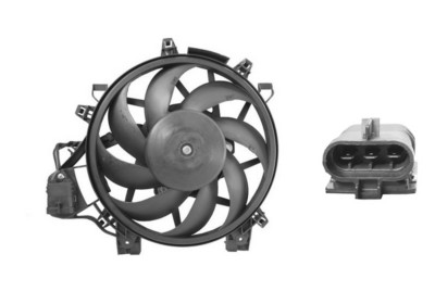 Cadre avec hélice et moteur ventilateur, devant radiateur, modèle diesel