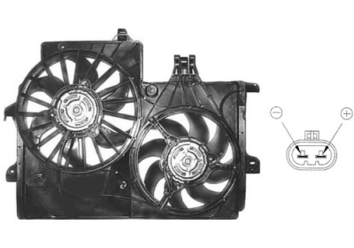 Hélice avec moteur ventilateur, derrière le radiateur, modèle 1.7 Dti sans climatisation